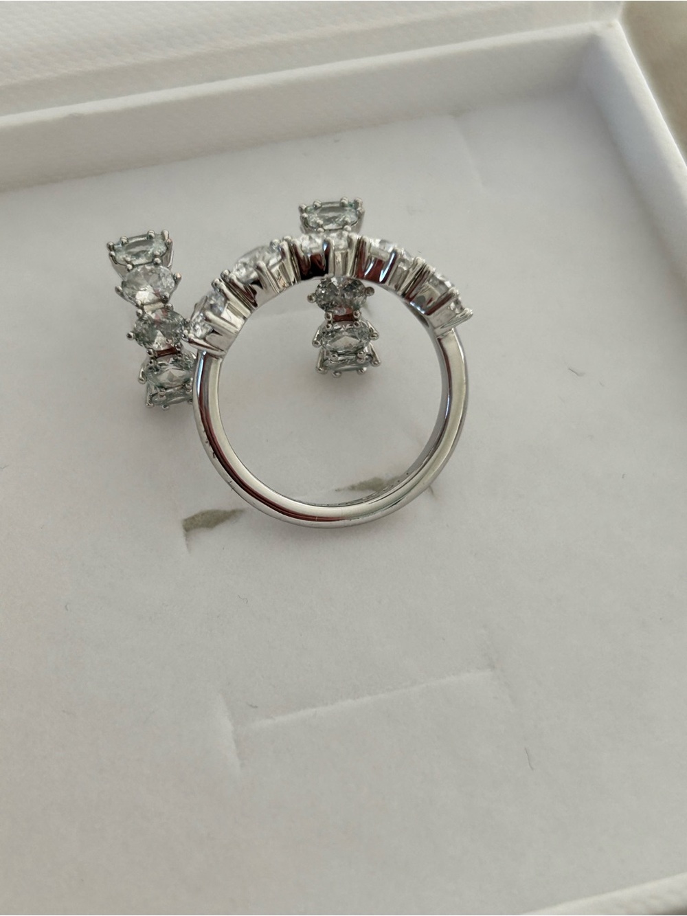 KENDRA SCOTT - Cailin Silver Crystal Band Ring in White Crystal Size 7 Earrings - Picture 5 of 10